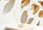 Aurora Opal Necklace with 18K gold-plated finish